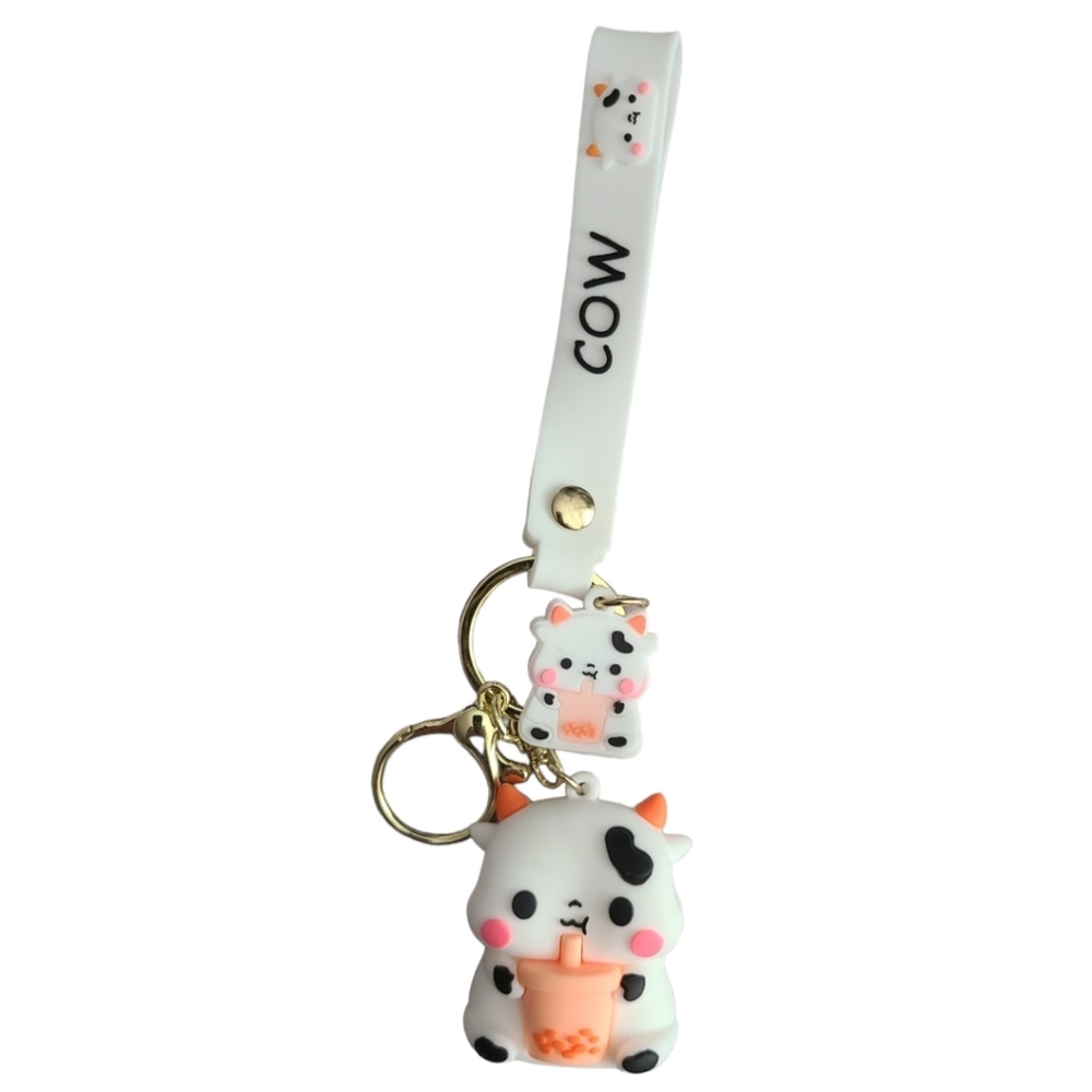 Cute COW w/baby cow keychain/ purse charm NWT 6 in